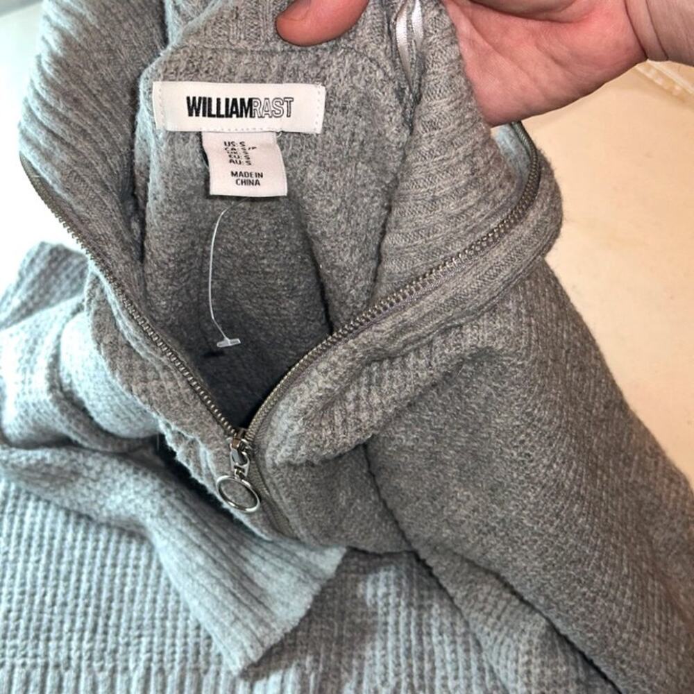 William Rast Grey Ribbed Knit Sweater Top - Picture 2 of 2